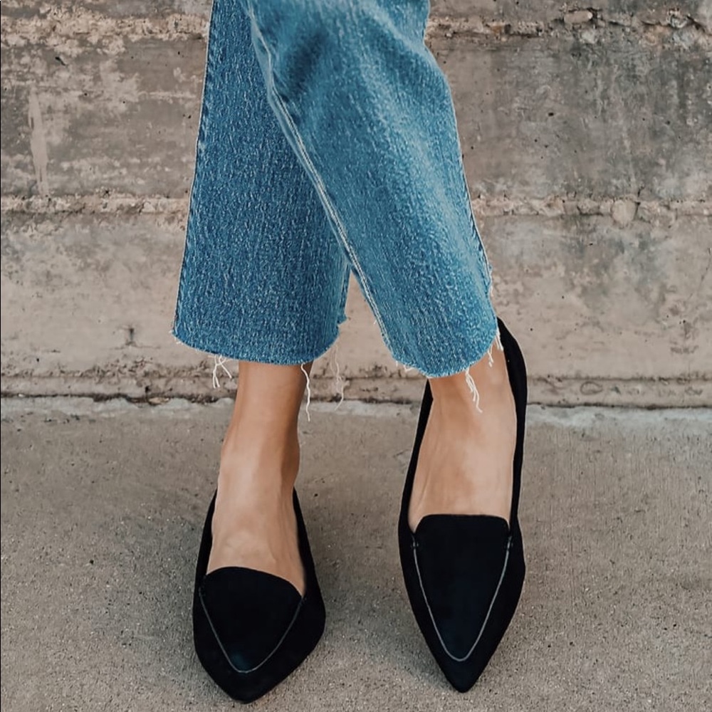 Lulus Emmy Black Suede Flats